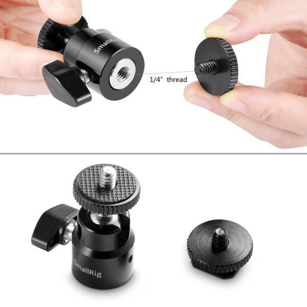Smallrig Kamerakrallenfassung 1/4" mit zusätzlicher Schraube 1/4" (2er-Pack) 2059
