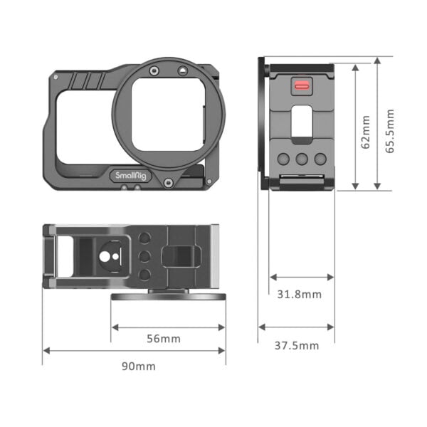 Smallrig Cage de Vlogging et adaptateur de filtre 52mm pour l'Insta360 ONE R 4K Edition 2901 2 Smallrig Cage de Vlogging et adaptateur de filtre 52mm pour l'Insta360 ONE R 4K Edition 2901