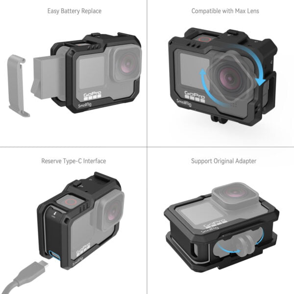 Smallrig Cage Kit für GoPro Hero 12 / 11 / 10 / 9 Schwarz Modell 3083C