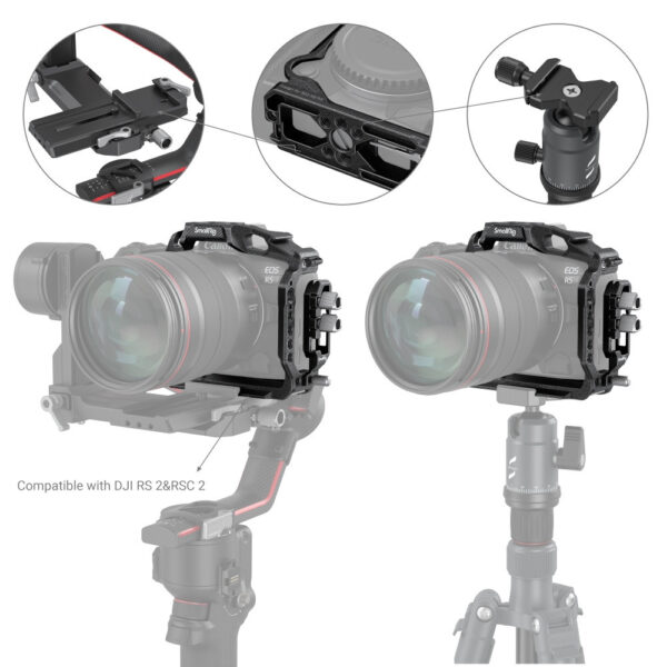 Smallrig "Kleiner 'Black Mamba'-Käfig und Kabelklemme für Canon EOS R5/R6/R5 C 3656"