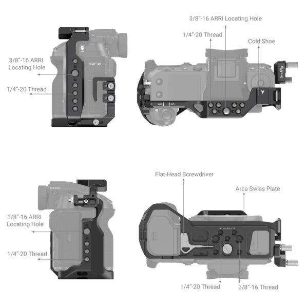 Smallrig Cage et pince de câble pour FUJIFILM GFX100S/GFX50S II 3715