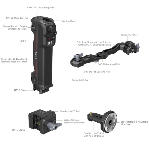 Smallrig Kabelloser Steuergriff für DJI RS 2 / RS 3 Pro 3919