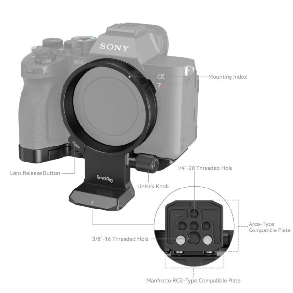Smallrig Horizontal to vertical rotating mounting plate kit for Sony Alpha 7R V / Alpha 7 IV / Alpha 7S III / Alpha 7R IV 4148