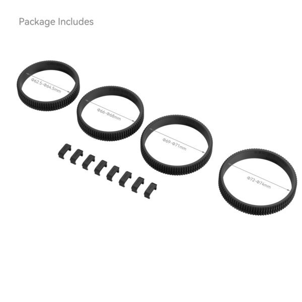 Smallrig Kit d'anneau d'engrenage de mise au point sans couture de 62.5-64.5mm / 66-68mm / 69-71mm / 72-74mm - L'alternative SmallRig - 4186.