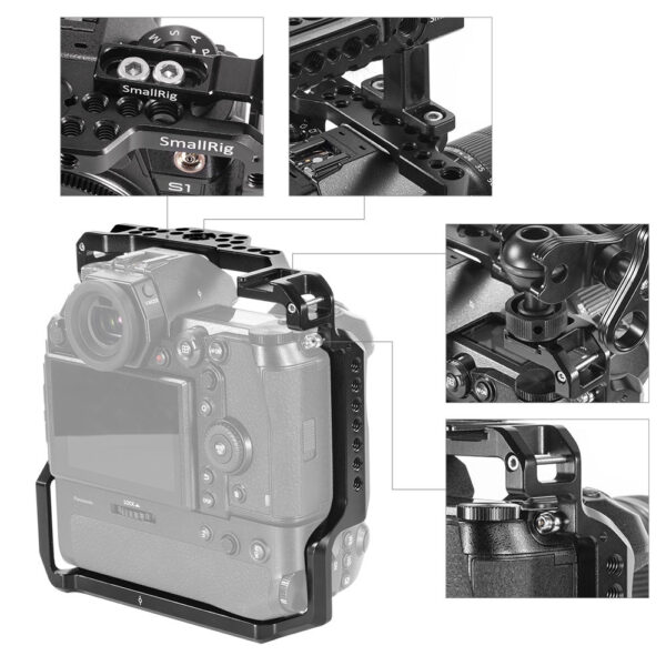 Smallrig Cage pour Panasonic S1/S1R avec grip batterie DMW-BGS1 CCP2410