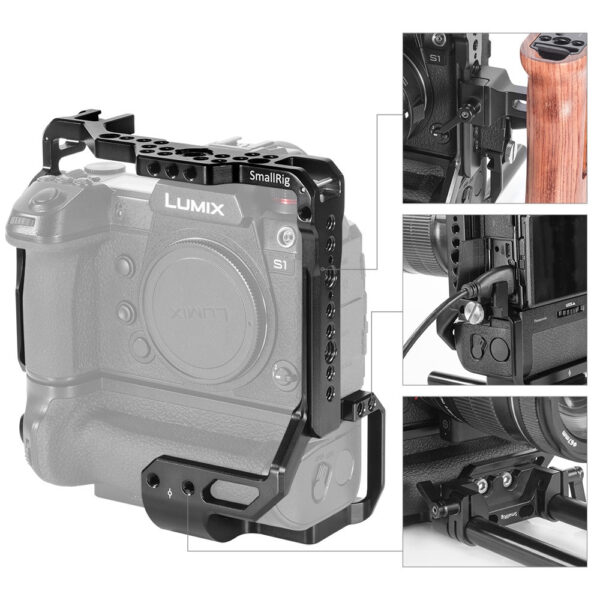 Smallrig Cage pour Panasonic S1/S1R avec grip batterie DMW-BGS1 CCP2410