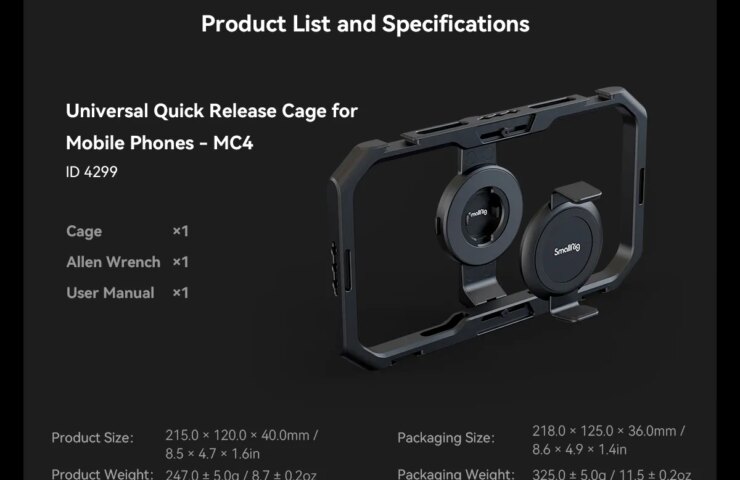 New Arrival: SmallRig Universal Quick Release Mobile Phone Cage MC4
