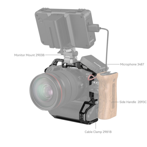 Cage SmallRig pour Canon EOS R5 / R6 / R5C / R6 Mark II avec poignée de batterie BG-R10 3464
