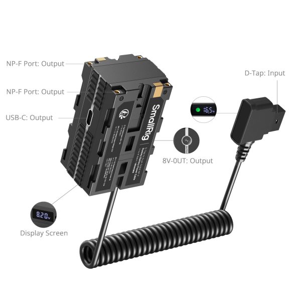 Smallrig doppelseitiges NP-F Dummy-D-Tap-Stromkabel – 4884