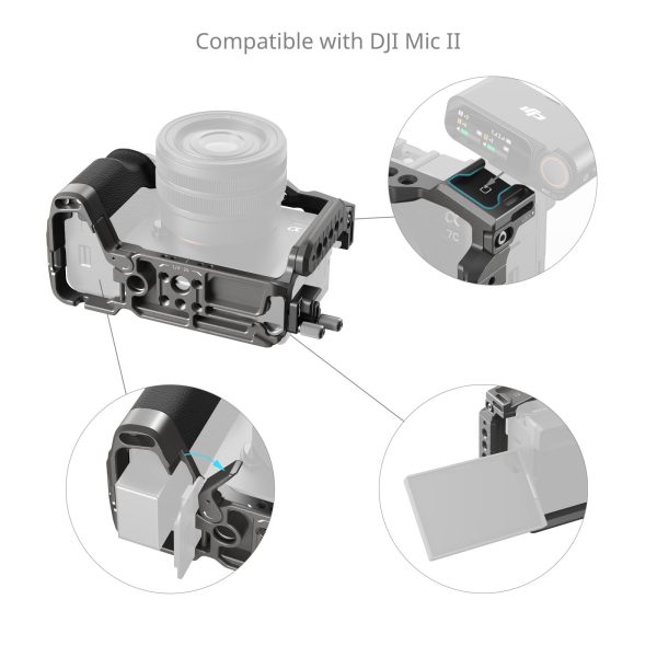 Smallrig Kit de cage de libération rapide Hawklock avec poignée en silicone pour Sony Alpha 7C II / 7CR