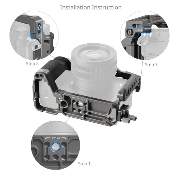 Smallrig Kit de cage de libération rapide Hawklock avec poignée en silicone pour Sony Alpha 7C II / 7CR