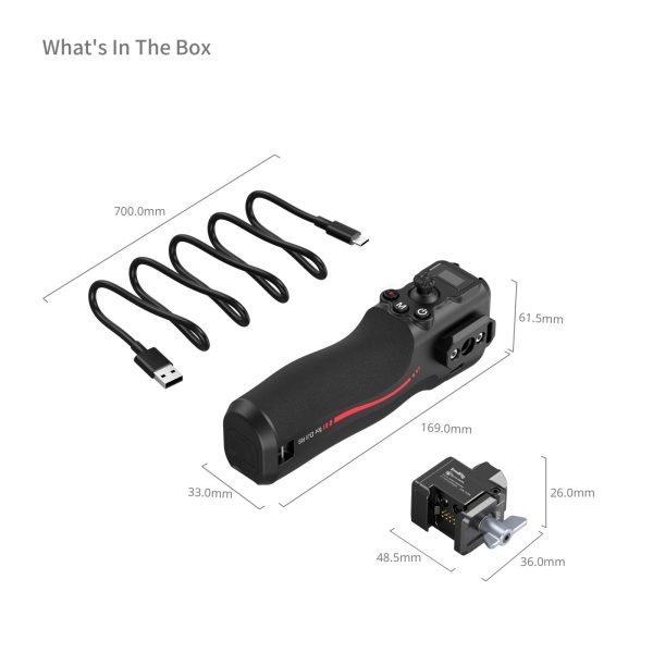 Small handle with follow focus for the DJI RS-4329 series.