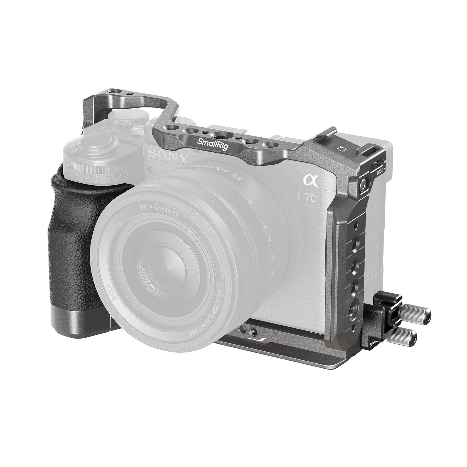 Smallrig Hawklock Quick Release Cage Kit mit Silikongriff für Sony Alpha 7C II / 7CR