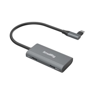 Smallrig Hub USB-C 4-en-1 PD 100W / USB-C 3.1 / USB-C 2.0 avec adaptateur audio x 2 4598