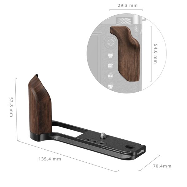 Smallrig Plaque de montage en forme de L avec poignée en bois pour Fujifilm GFX100RF - Argent 5265 2 Smallrig Plaque de montage en forme de L avec poignée en bois pour Fujifilm GFX100RF - Argent 5265