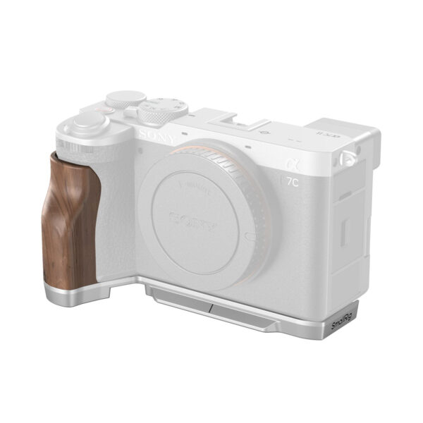 Smallrig Plaque de montage en L avec poignée en bois pour Sony Alpha 7C II / Alpha 7CR 4796