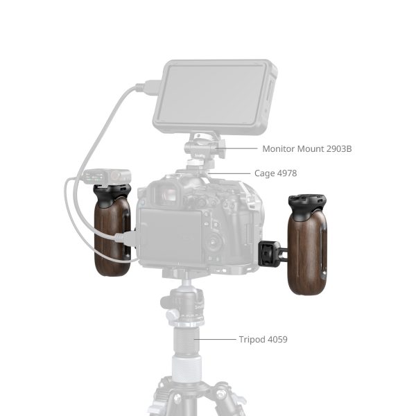 Smallrig Wooden Side Handle with ARRI 1/4"-20 and 3/8"-16 Positioning Screws 5238