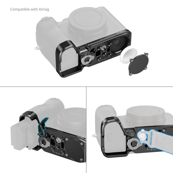 Smallrig Plaque de base avec emplacement pour Airtag pour Sony Alpha 7C II / Alpha 7CR (Noir) 5481