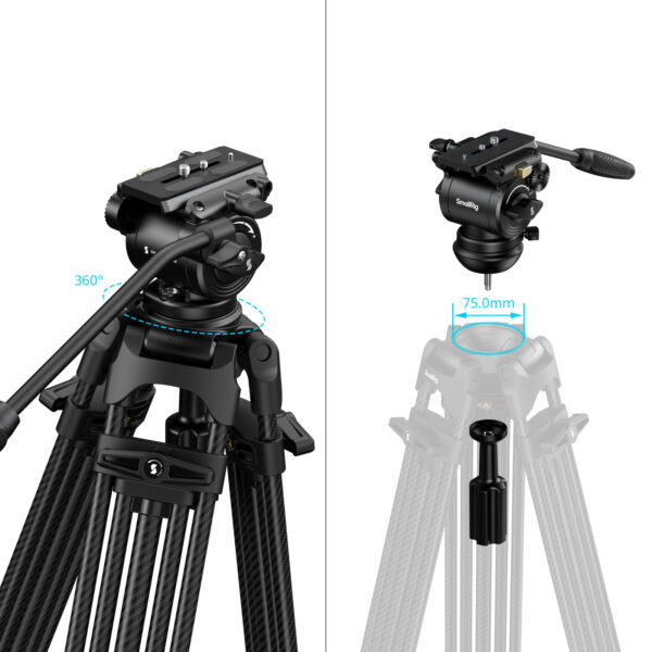 Smallrig Trépied en fibre de carbone renforcé Heavy-Duty FSD14 FreeSpeed 5443