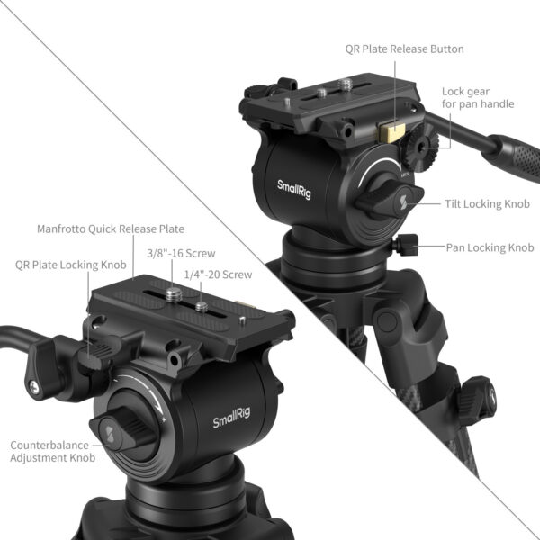 Smallrig Heavy Duty Carbon Fiber Tripod AD14 5441