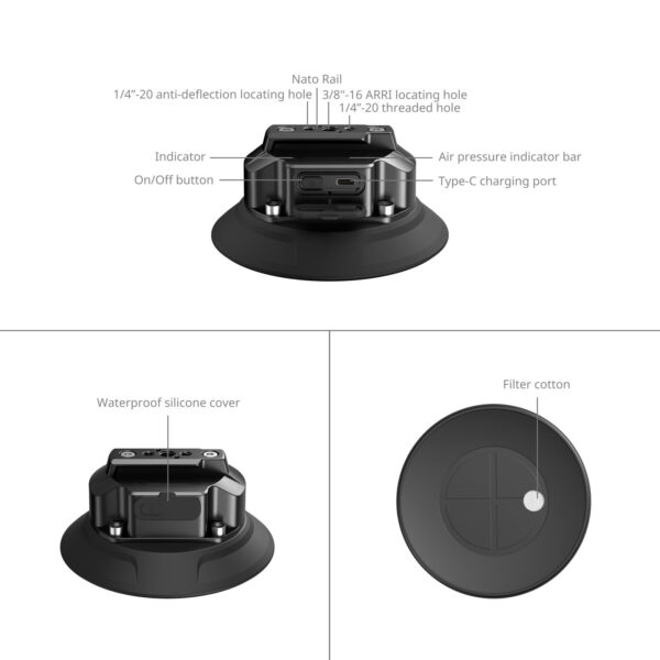 Smallrig 5 Inch Electric Suction Cup Mounting Kit 5399