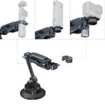 Smallrig Support d'amortisseur avec ventouse électronique pour DJI Osmo Pocket 3 / GoPro HERO13 Black / Insta360 X4 5507
