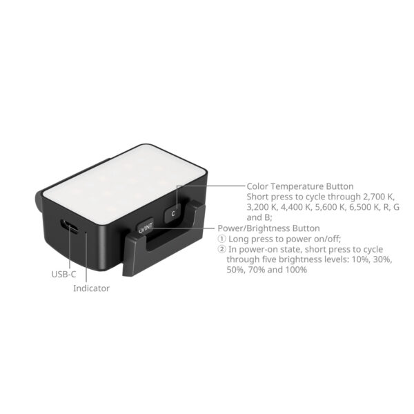 Smallrig Lumière vidéo LED RGBWW pour DJI Osmo Pocket 3 5745
