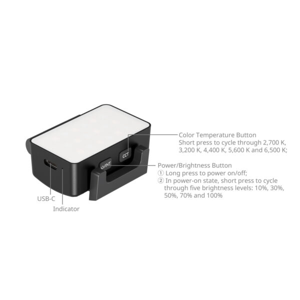 Smallrig Éclairage LED bi-couleur pour DJI Osmo Pocket 3 5733 4 Smallrig Éclairage LED bi-couleur pour DJI Osmo Pocket 3 5733