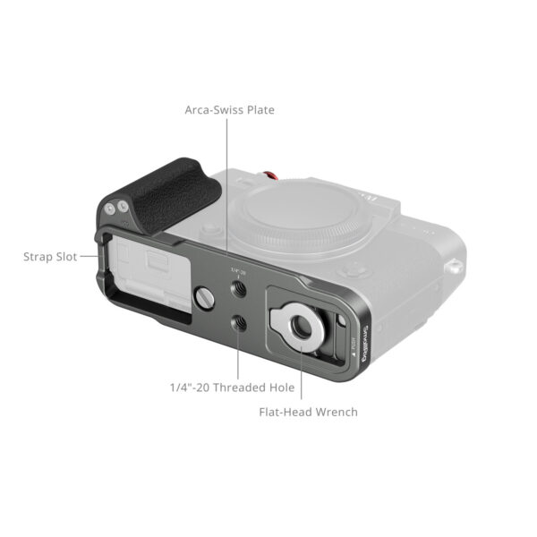 Smallrig Plaque de montage en L avec poignée en silicone pour FUJIFILM X-T30 / X-T30 II / X-T30 III (Argent Charbon) 5665